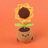 Emotional Support Crochet Sunflower Cute Knitted Flowers Potted Table Decor Graduation Gift Knitting Flower Pot Desk Accessories