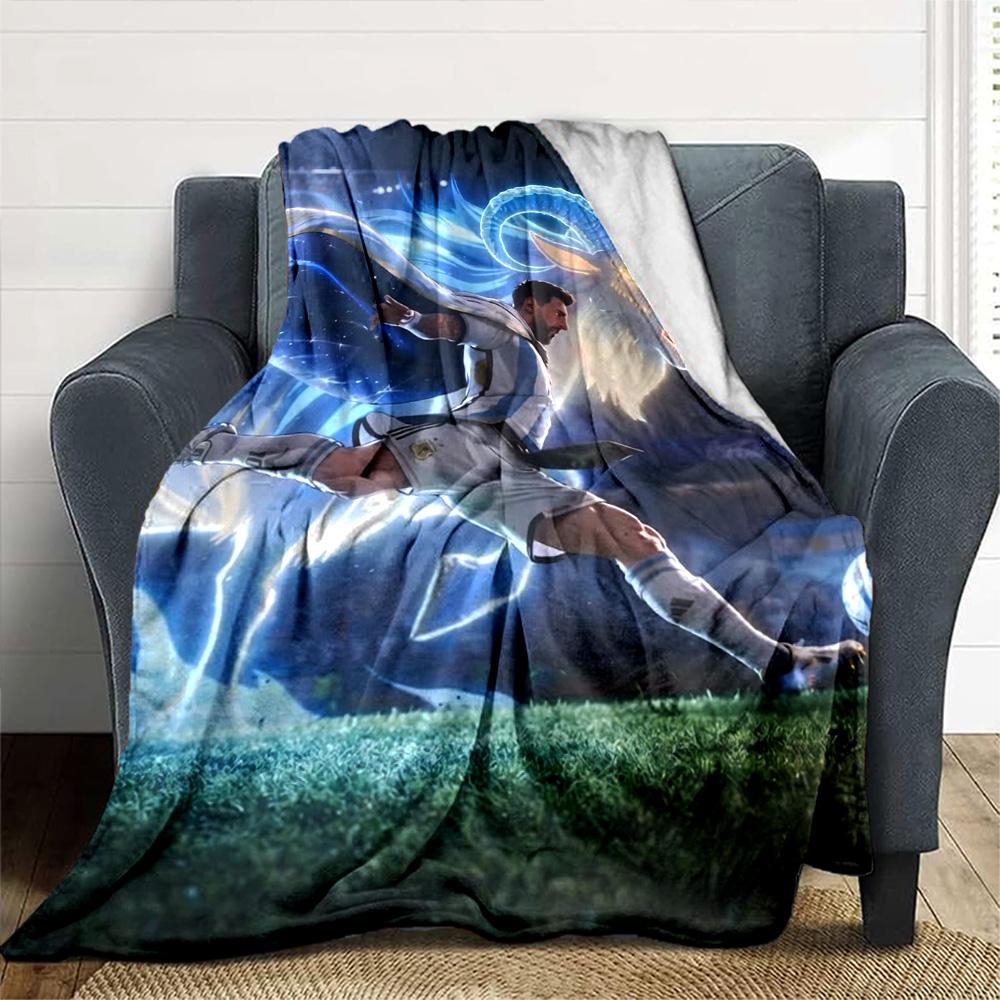 Football Messi Blanket Warmthful Decor Suitable for Chair Office Bedding for All Occasions Warmthful Decor Ideal Gift for Friends Family Couples Picni