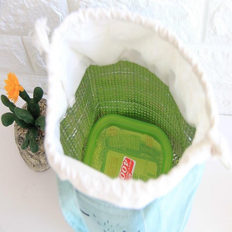 2018 cloth expression insulated lunch box bag ice packs Nordic style cotton cooler bag cartoon porta