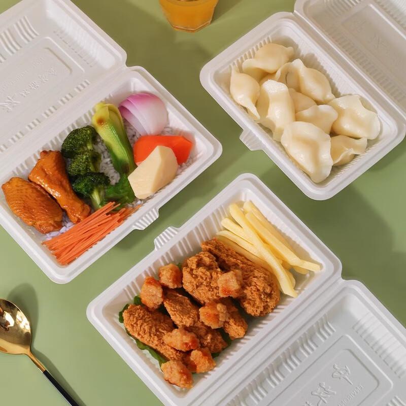 Disposable Rectangular Plastic Food Containers, 50-Pack