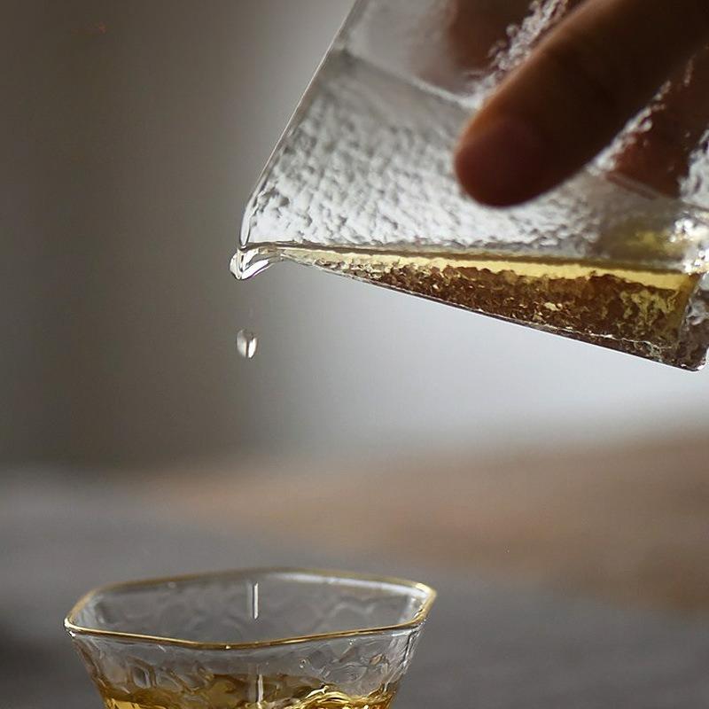 Japoński Styl 200ml Szklana Filiżanka do Herbaty Przezroczyste Czarki Sprawiedliwości Kreatywna Odporna na Ciepło Gospodarstwo Domowe Zestaw do Herbaty Kung Fu Akcesoria do Herbaty