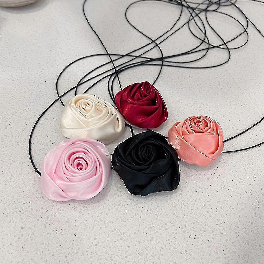 Fashion Rose Flower Choker Necklace Neckband Clavicle Chain Necklace Jewelry