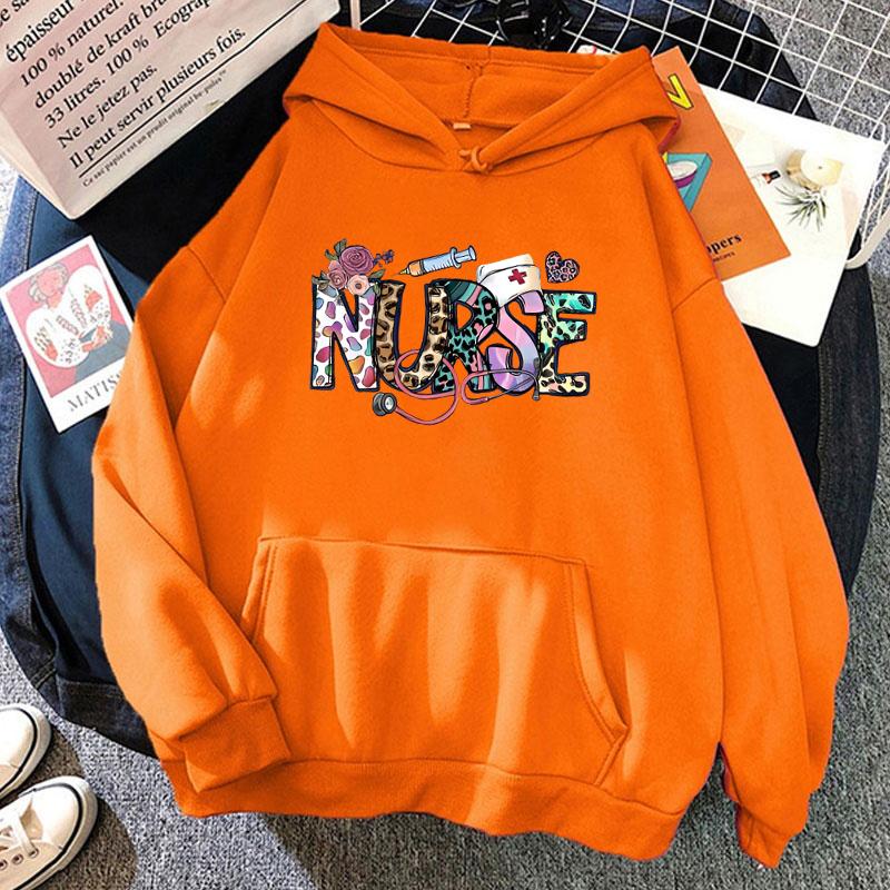 Fashion Unisex Nurse Printed Hoodies Men Women Casual Long Sleeve Hoodie Pullovers Teens Outdoor Sweatshirts