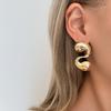 Fashion Cold Wind Gold S-Shaped Earrings Simple Personality Temperament Earrings High-End Earrings