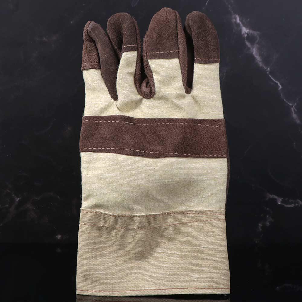 1 Pair Abrasion Resistant Cowhide Welding Gloves Thickened Welder Gloves for Construction Mechanic