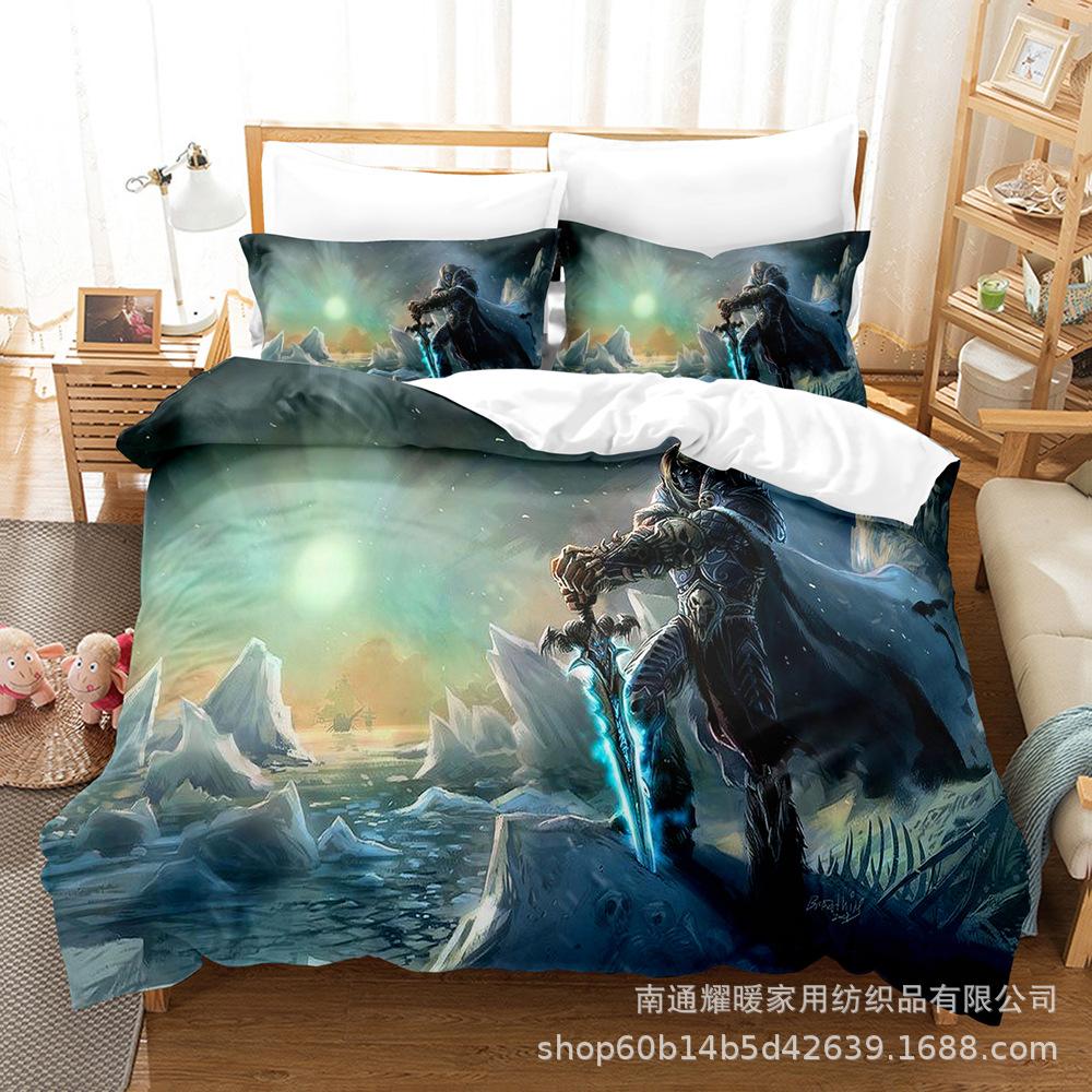 3D Digital Printing Bedding Four-Piece Set Three-Piece Set Warcraft Bed Sheet Quilt Pillow