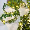 2M/4M Fairy Lights ivy String LED Solar Light Vine Maple Leaf Waterproof Garland Solar Lamp Christmas for Garden Decoration