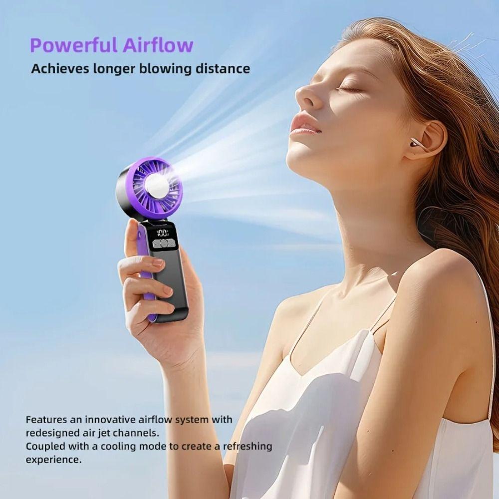 Soft Ambient Light Semiconductor Heat Dissipation Fan Portable Folding Fan Daily Use