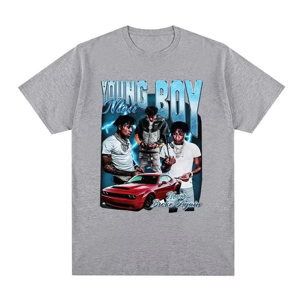 2024 Rapper YoungBoy Never Broke Again High Quality Aesthetics Short Sleeves Oversized T-shirt Men Hip Hop Vintage T Shirts