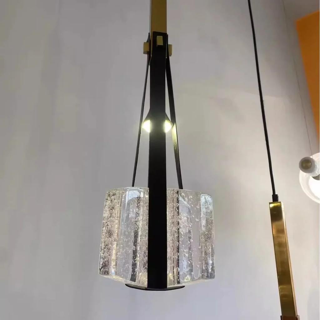 New Style Artificial Leather Pendant Light Clear White Resin For Bedroom Dining Room Kitchen Height Adjustable