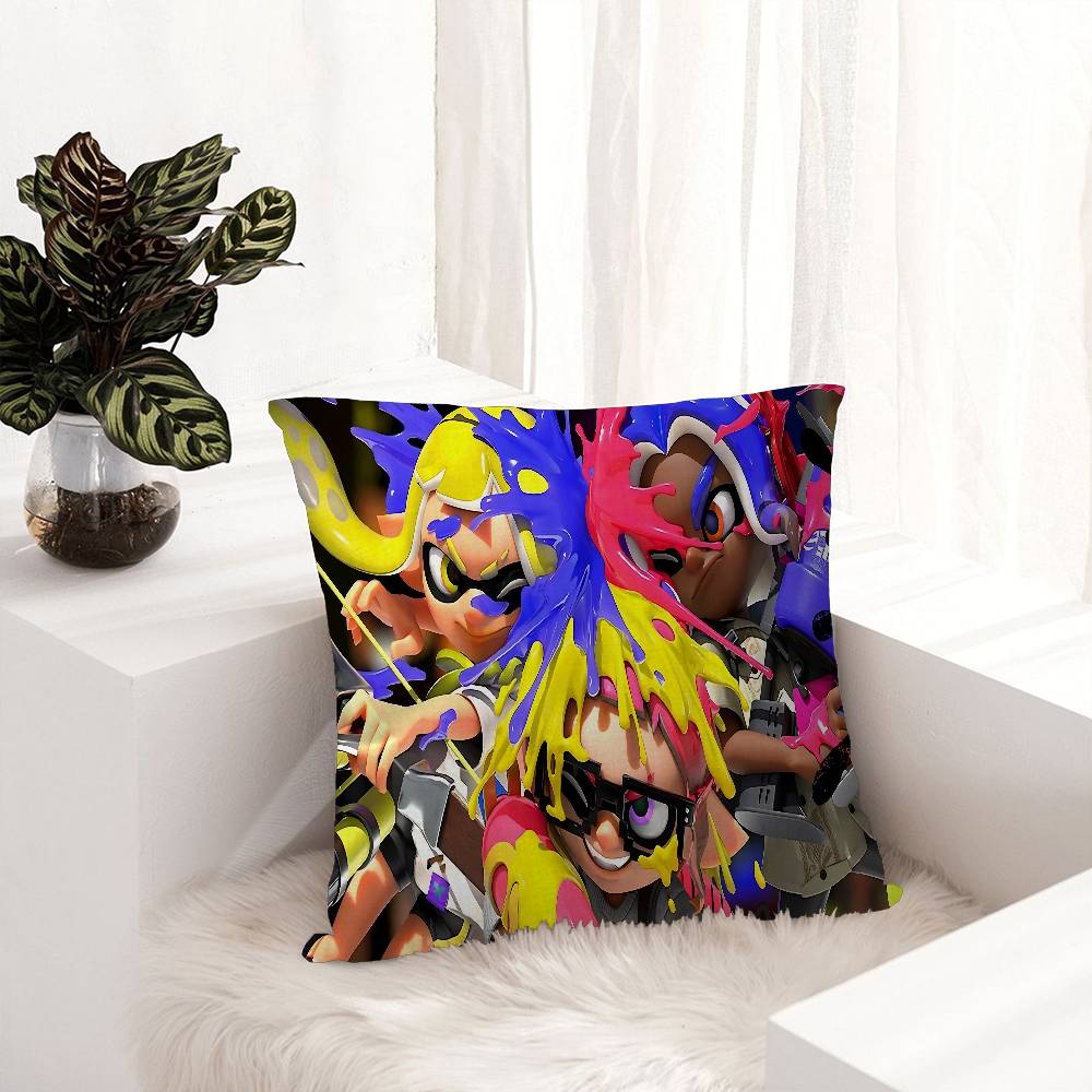 Game S-Splatoon Pillow Anime Pillow Sofa Bed Head Pillow Cover Cushion Cover 45x45 Cm Fashion
