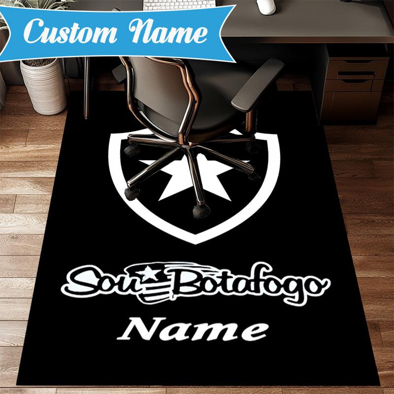Custom Name Botafogo Emblem Pride Rug Game Carpet, Floor Mat for Bedroom Living Room Entryway Rug, Home Decor Idea Gift for Christmas birthday