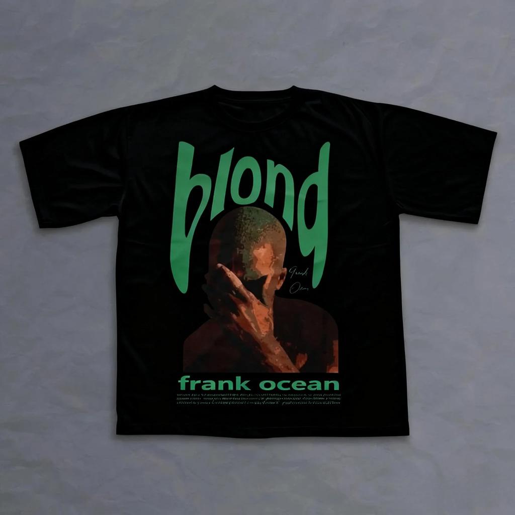 2026 Rapper Frank Retro Graphic T Shirt Unisex Hip Hop Ocean Album Clothing T-Shirts Y2k Unisex Blond Fashion Oversized Cotton T-shirt