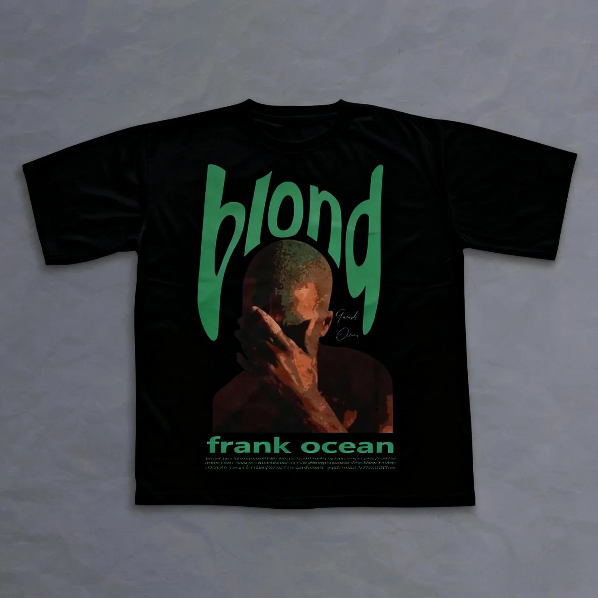 

2026 Rapper Frank Retro Graphic T Shirt Unisex Hip Hop Ocean Album Clothing T-Shirts Y2k Unisex Blond Fashion Oversized Cotton T-shirt 4XL