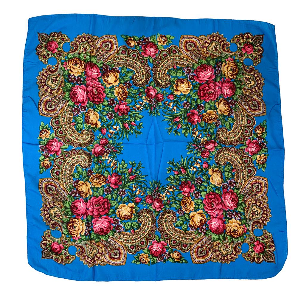 Yunnan Floral Headscarf for Elderly Women, Russian Ethnic Style, Lightweight, Ideal for Work