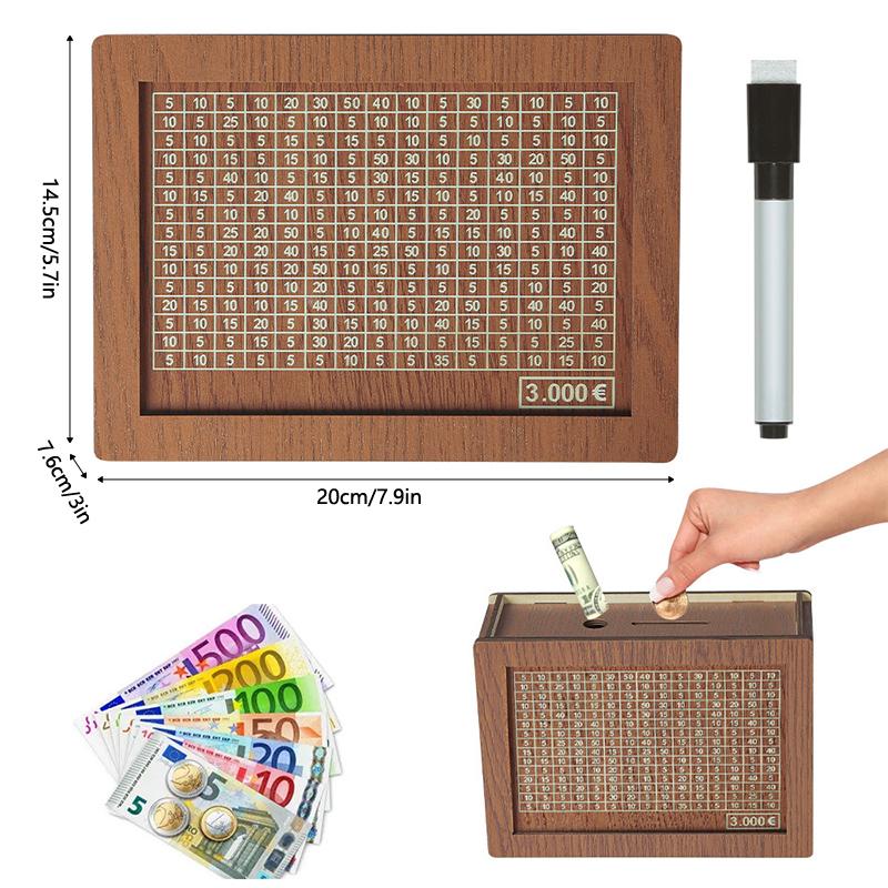 

Натуральная деревянная копилка ручной работы, декоративная одноразовая копилка для денег EUR 3000