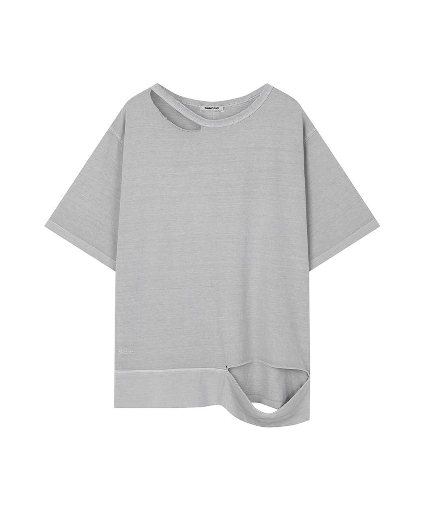 Saendeulig Overfit Washed Tee_Light Gray