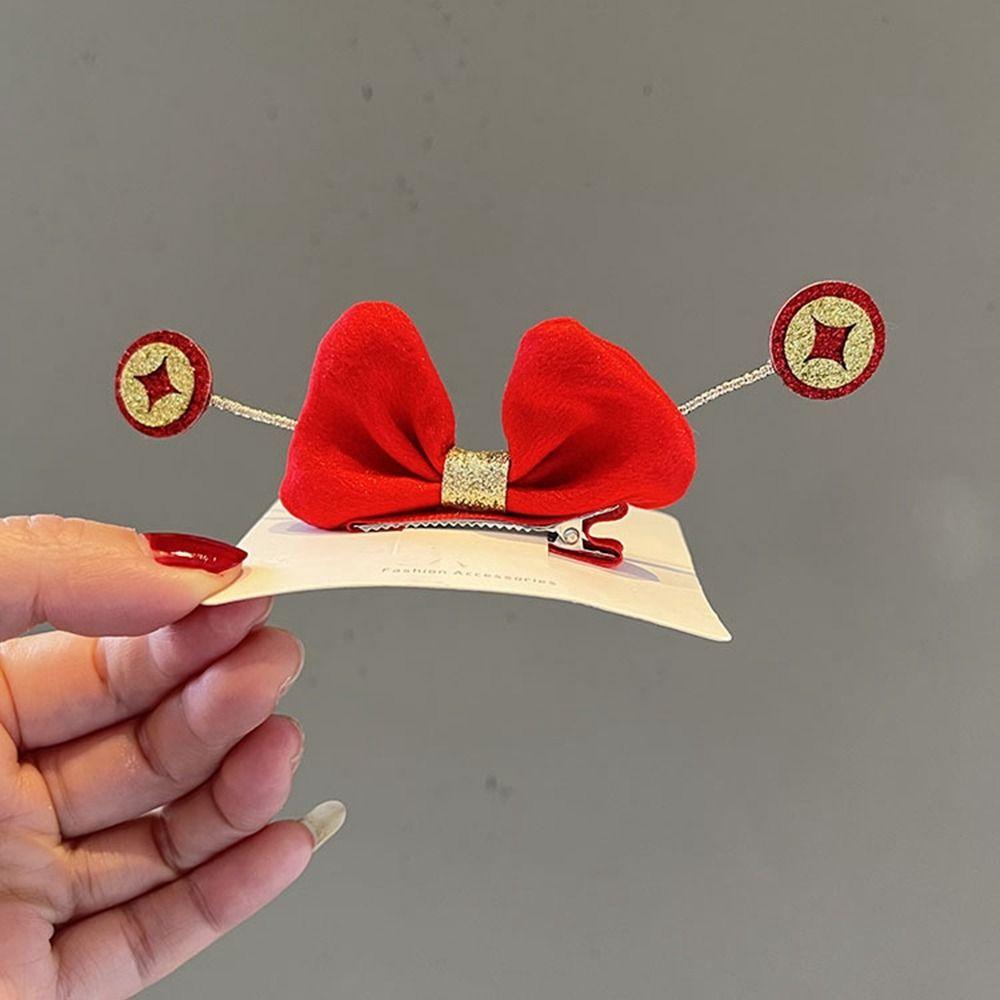 

Hair Accessories Red Chinese Style Hairpin Bowknot Hair Clip Bow Headband Child Hair Accessories C