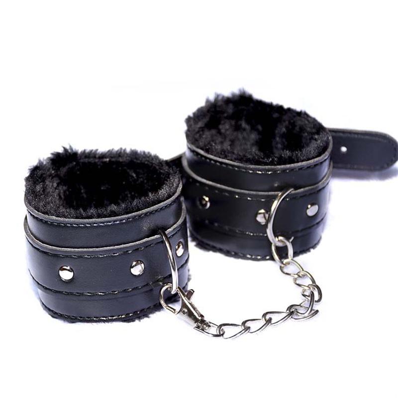 Sexy Lingerie PU Leather Plush Handcuff Ankle Cuff Bondage Sex Toy For Adults Sex Bondage Restraints Lingerie Exotic