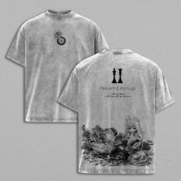 Anime Hunter x Hunter Killua Zoldyck Printed Tee Men Short Sleeve Cotton Tshirts Retro Washed T-shirt Harajuku Oversized T Shirt S