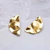 European and American fashion personality niche exaggerated design stainless steel stud earrings geometric semicircular symmetrical personalized 