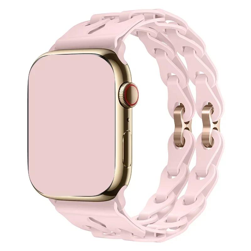 Silicone Strap for Apple Watch Ultra 2 Band 49 44 45 46 42 38 40 41mm Sport Correa Bracelet for Iwatch Series10 9 8 7 6 5 Se 4 3