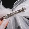 Short Wedding Bridal Veil Gauze Pearl Bow Veil Delicate White Bridal Tulle  Girls Hair Accessories