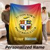 Luton Town Personalized Flannel Blanket Custom Name Text Soft Throw Blanket Home Decor
