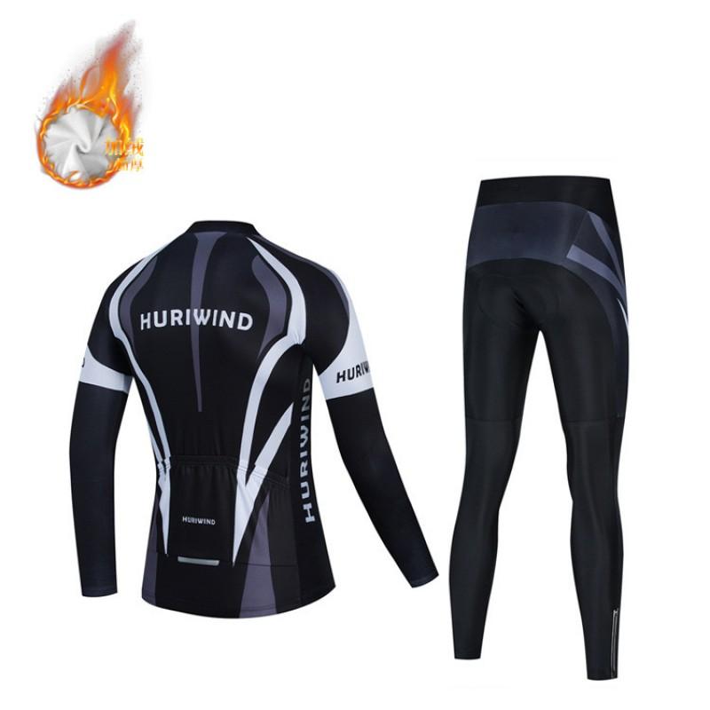 Mens Thermal Fleece Cycling Set Long Sleeve Jersey Pants Mountain Road Bike Winter Ride