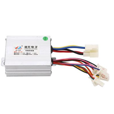 Elektrikli Bisikletler Üç Tekerlekli Bisikletler Motosikletler için 36V 500W Fırçalı Kontrolcü Alüminyum Alaşımlı Fırçalı Hız Motor Kontrolcüsü