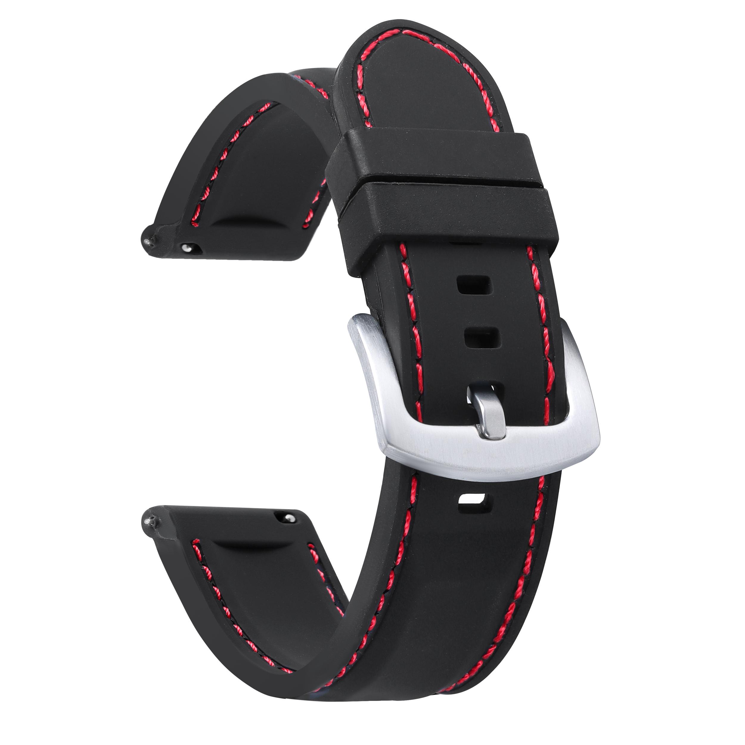 

Silicone Watch Strap for Seiko 18mm 20mm 22mm 24 Quick Release Wristband Waterproof Sport Rubber Bracelet Butterfly Buckle Belt 18mm