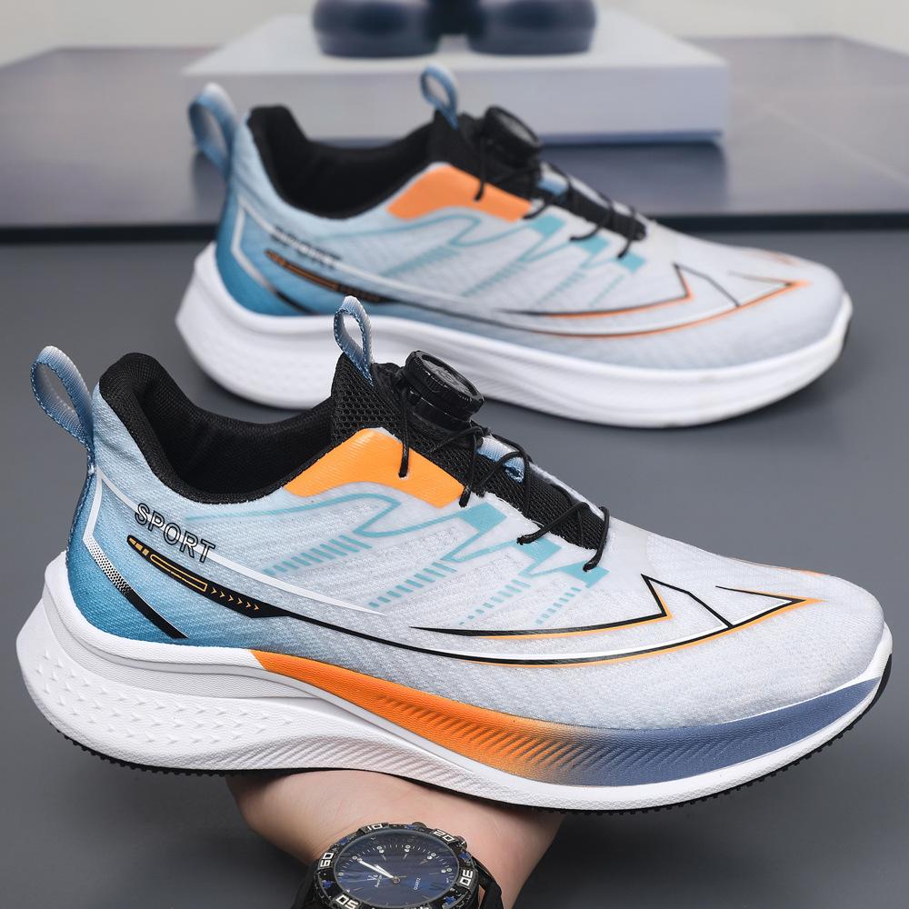 Sneakers Men's New New Button Running Shoes Breathable Mesh Non-slip Casual Lightweight Processing Custom Sports Shoes