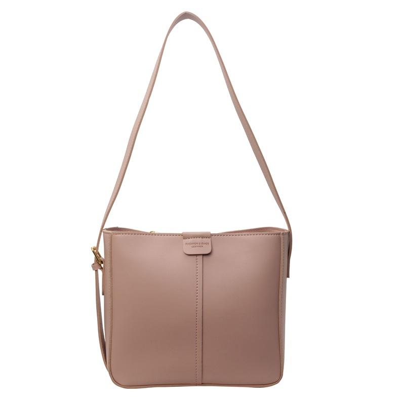 Women's New Solid Color Bag Large-capacity Commuter Messenger Bag Versatile Shoulder Bag