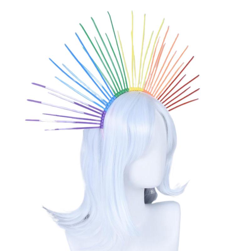 1PC Hair Hoop Fashion Hairband Exaggerated Sun Rainbow Colorful Headpiece Creative Goddess Halo