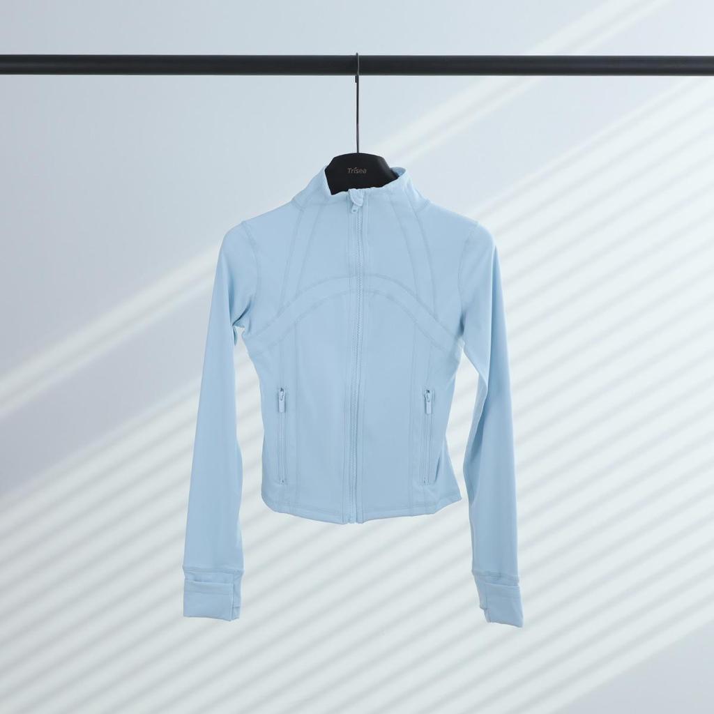 LULULACIE Women's Slim Fit Long Sleeve Sport Jacket with Stand-up Collar for Running and Yoga
