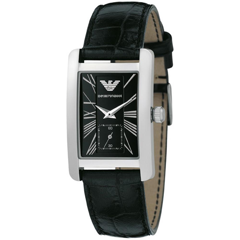 Emporio Armani Black Leather Ladies Quartz Watch AR0144 чёрный