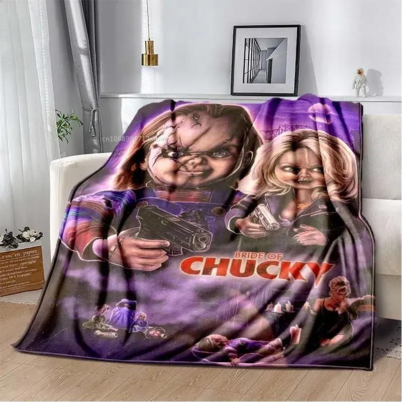 Child of Play Chucky Blanket Horror Movie Character Fleece Wearable Throw for Bed Home Decor Kids Adults