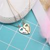 Best Friend 2-Piece Necklace BBF Gold Silver Color Hollow Love Stitching Necklace Friendship Jewelry