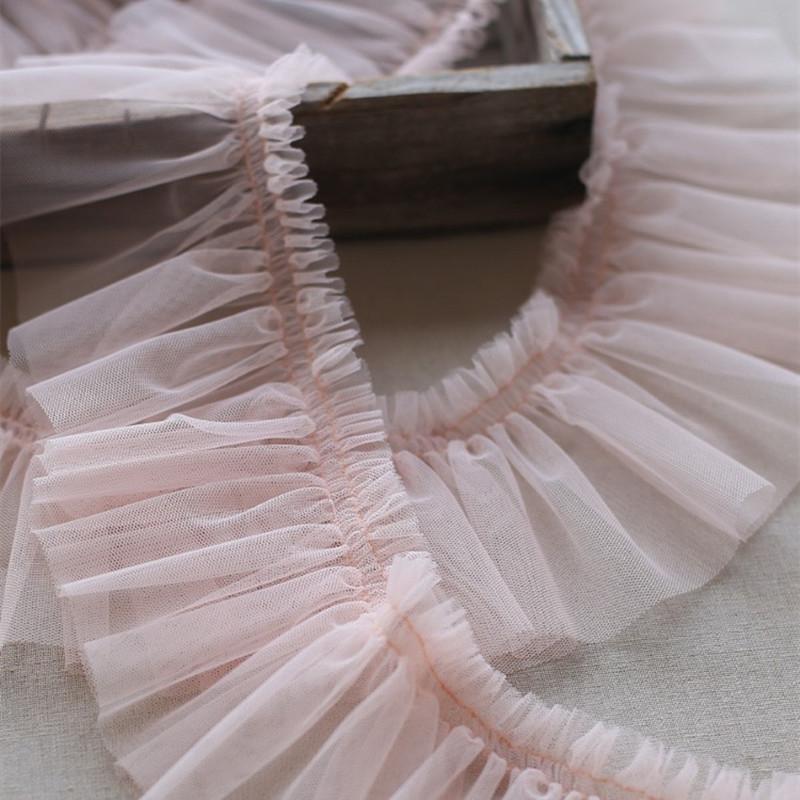 Multi-color Wild Net Yarn Encryption Pleated Lace Fabric DIY Lolita Dress Skirt Fluffy Hem Toy Doll Clothing Sewing Accessories