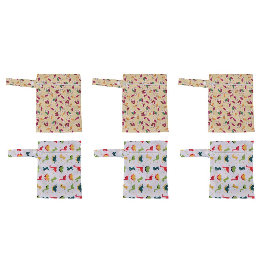 3pcs Wet Bag Water Resistant Reusable Portable Hanging Diaper Wet Bag for Home Travel