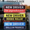 3 Pcs New Driver Magnetic Car Stickers, 10x3.5in Reflective Magnetic Bumper Sticker Set Removable Novice Driver Safety Attention Sign Decal for