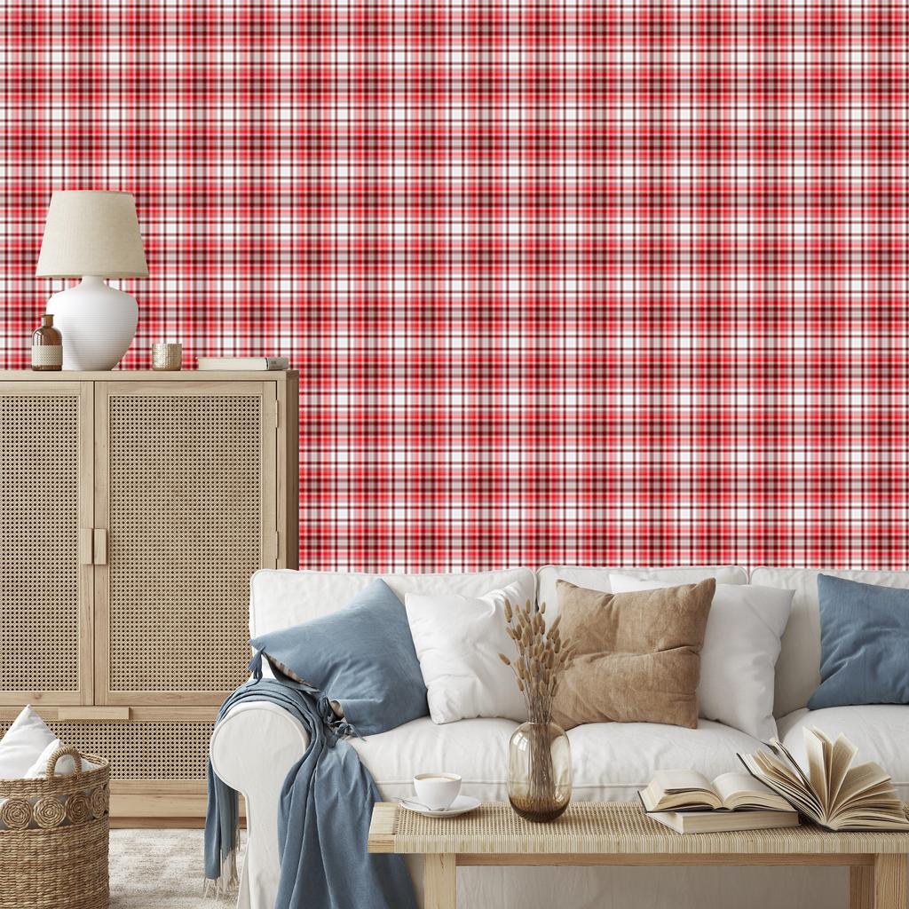 Red and coral checkered wallpaper, red background 50x1000