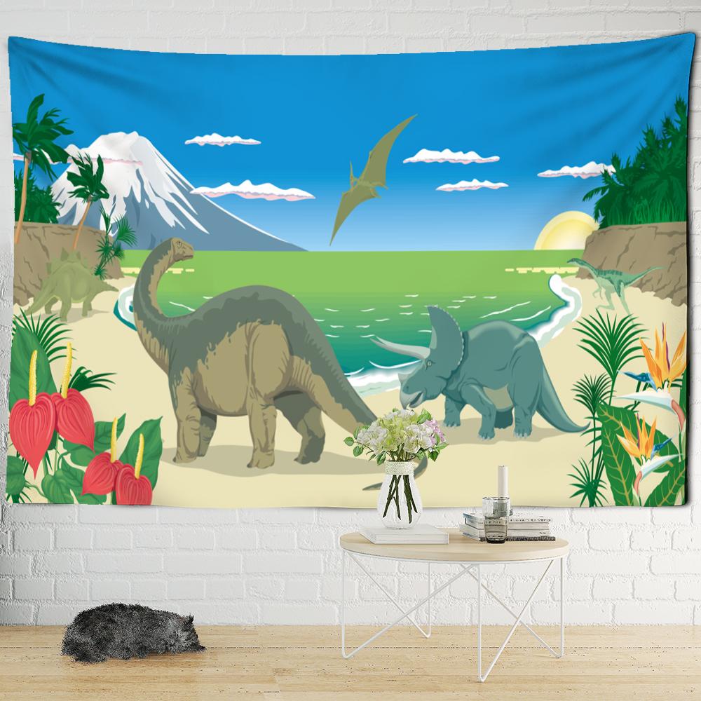 Antike Zeiten Retro Dinosaurier Wandteppich Hängen Hexerei Psychedelic Cartoon Kawaii Junge Zimmer Dekor Hintergrund Tuch