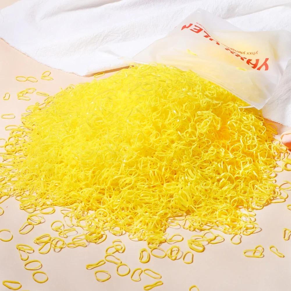 500/1000/2000 Stück Mädchen Schwarz Einweg Gummi Haargummis Stirnband Kinder Pferdeschwanzhalter Bänder Kinder Haarschmuck