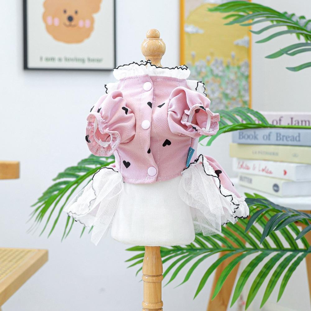 Cute Dog Princess Dress Breathable Dog Fluffy Skirt Stylish Pet Puppy Clothing  Birthday Party