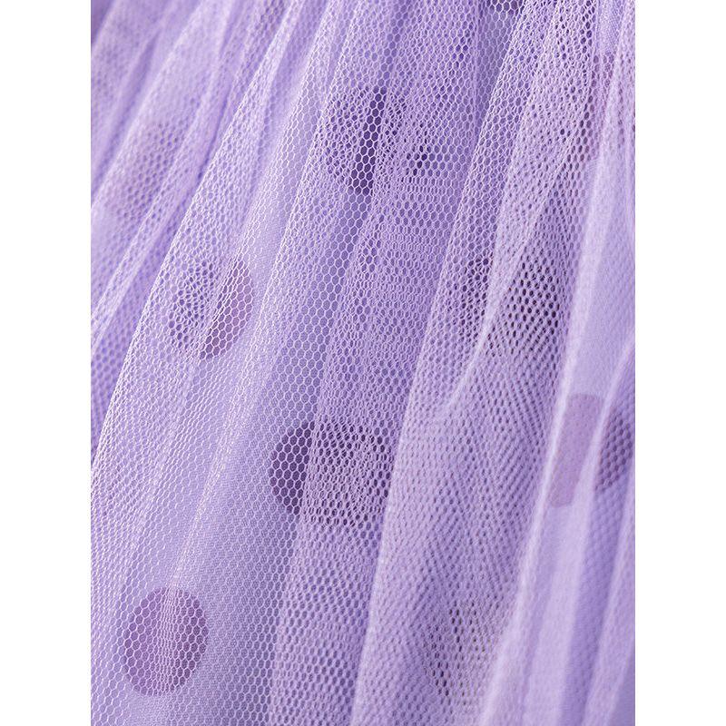 Little Maven Summer Short-Sleeved Girls' Dress, Cute Cartoon Mesh Children's Dress, European and American Style Princess Dress