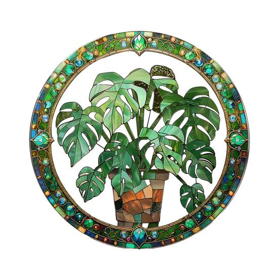 Acrylic Garden Sign with Potted Plant Pattern Weather-Resistant Outdoor Pendant 2D Lawn And Patio Decor for Home Celebration And Garden