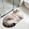 Grey British Shorthair Cat Doormat Absorbent Non Slip Floor Mat for Bathroom Entryway Decor