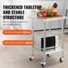 Stainless Steel Work Table Commercial Prep Table 24x24 Inch With 4 Casters