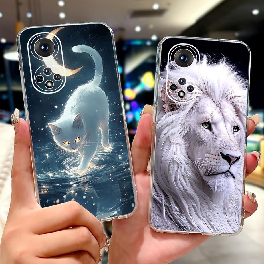 For Honor 50 Pro Case RNA-AN00 Cute Cat Lion Painted Cover Soft Slim Phone Case For Honor 50 Honor50 Pro 50Pro Back Cover Fundas